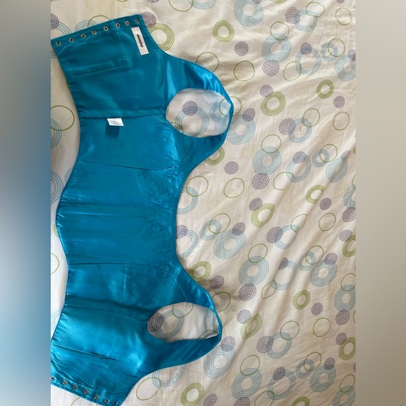 Danielle Guzio Satin Beaded Lace-up Bustier Top - Picture 9 of 10